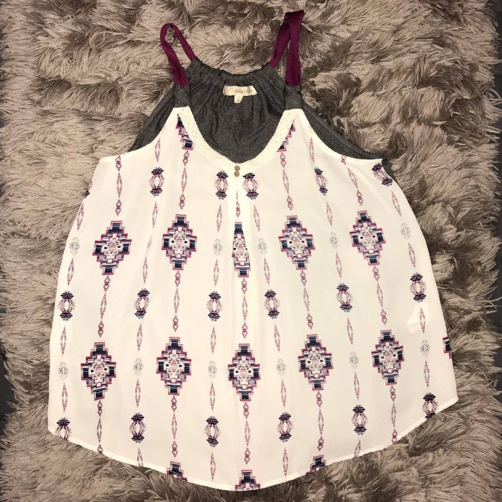 Sleeveless Pattern Blouse